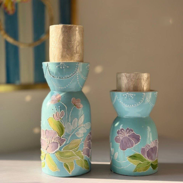 جا شمعی طرح گل