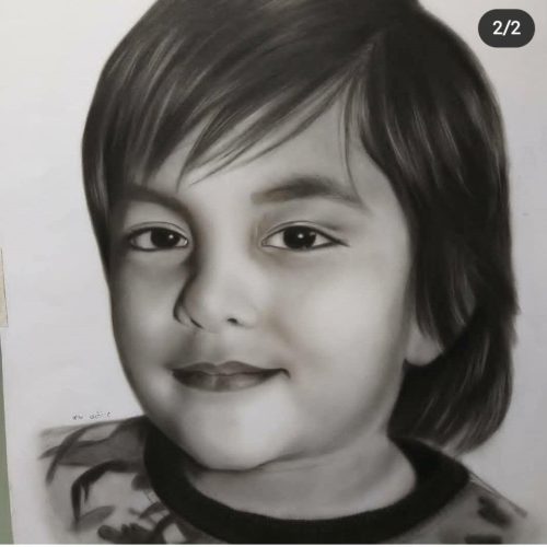 نقاشی چهره سیاه قلم